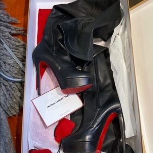 Christian Loubotin Black Gazolina Leather platform